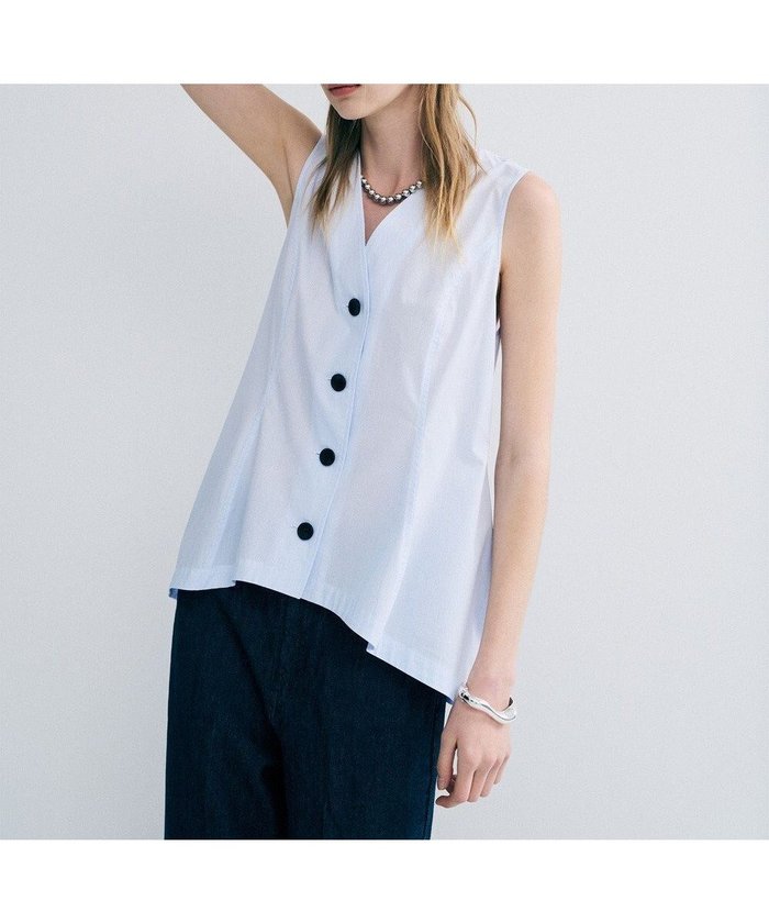 【アンクレイヴ/uncrave】のコットンクロスストライプ ペプラムジレブラウス インテリア・キッズ・メンズ・レディースファッション・服の通販 founy(ファニー) https://founy.com/ ファッション Fashion レディースファッション Fashion for Women アウター Coat / Outerwear Collection トップス・カットソー Cut & Sew Tops シャツ・ブラウス・オフィスカジュアル Elegant Blouses & Button-Ups ベスト&ジレ / 重ね着スタイル Vests & Gilets 春 Spring コルセット Corset, Bustier シェイプ Shape, Slim Fit ストライプ Stripe, Striped Pattern セットアップ Set-Up, Coordinated Outfit ベスト Vest, Waistcoat ペプラム Peplum, Flared Hem 無地 Plain, Solid Color S/S・春夏 SS, Spring/Summer, Warm Season 夏 Summer |ID: prp329100004837854 ipo3291000000035775548