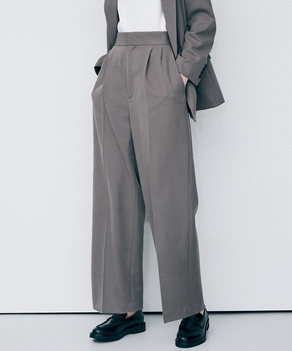 【アンクレイヴ/uncrave】のプルーフウールライクツイル ワイドパンツ 人気、トレンドファッション・服の通販 founy(ファニー) 　ファッション　Fashion　レディースファッション　Fashion for Women　パンツ　Pants & Trousers　春　Spring　吸水　Absorbent, Quick-Dry　シャンブレー　Chambray, Denim-Like Fabric　ジャケット　Jacket, Outerwear　ストレート　Straight, Straight Cut　セットアップ　Set-Up, Coordinated Outfit　センター　Center, Center Line　ツイル　Twist, Twisted Detail　ループ　Loop, Loop Knit　ワイド　Wide, Wide Fit　S/S・春夏　SS, Spring/Summer, Warm Season　おすすめ　Recommended / Our Picks　夏　Summer　 other-1|ID: prp329100004837856 ipo3291000000035249137