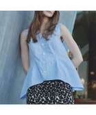 【アンクレイヴ/uncrave】のTHOMAS MASON ペプラムジレブラウス 人気、トレンドファッション・服の通販 founy(ファニー) ファッション Fashion レディースファッション Fashion for Women アウター Coat / Outerwear Collection トップス・カットソー Cut & Sew Tops シャツ・ブラウス・オフィスカジュアル Elegant Blouses & Button-Ups ベスト&ジレ / 重ね着スタイル Vests & Gilets 春 Spring コルセット Corset, Bustier シェイプ Shape, Slim Fit ストライプ Stripe, Striped Pattern セットアップ Set-Up, Coordinated Outfit ドレス Dress, One-Piece ベスト Vest, Waistcoat ペプラム Peplum, Flared Hem S/S・春夏 SS, Spring/Summer, Warm Season 夏 Summer thumbnail ブルーストライプ|ID: prp329100004837862 ipo3291000000035249156