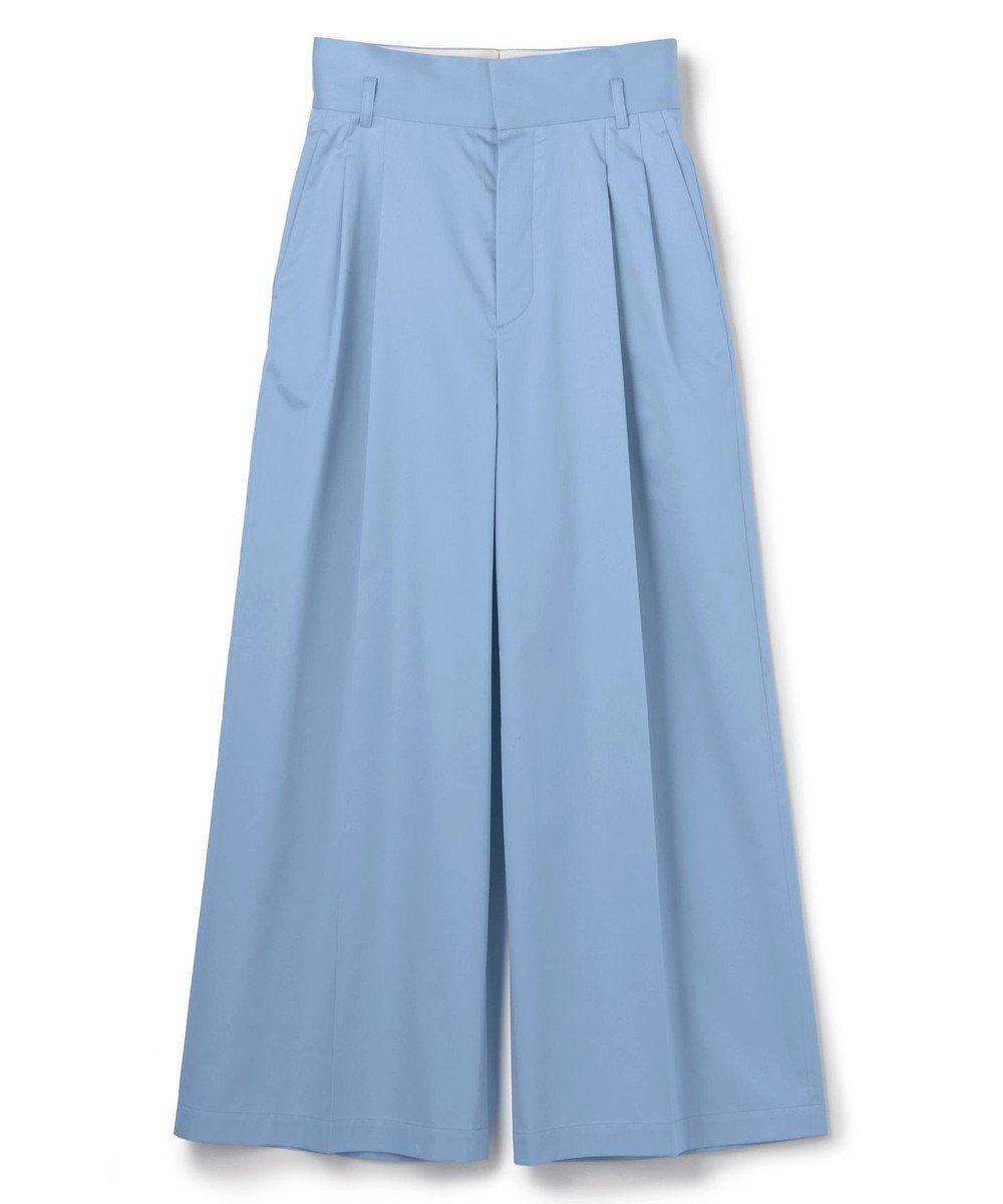 【アンクレイヴ/uncrave】のコットンクロスプレーン ワイドトラウザー インテリア・キッズ・メンズ・レディースファッション・服の通販 founy(ファニー) 　ファッション　Fashion　レディースファッション　Fashion for Women　パンツ　Pants & Trousers　春　Spring　サテン　Satin, Glossy Fabric　フロント　Front, Front Design　ブロード　Broadcloth, Fine Cotton　ベーシック　Basic, Essential　ワイド　Wide, Wide Fit　S/S・春夏　SS, Spring/Summer, Warm Season　夏　Summer　サックス|ID: prp329100004837864 ipo3291000000035271185