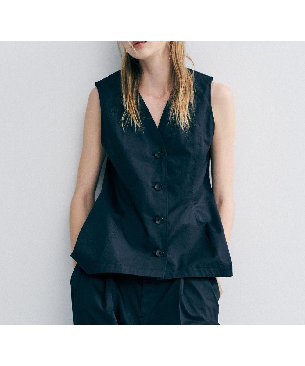 【アンクレイヴ/uncrave】のコットンクロスプレーン ペプラムジレブラウス インテリア・キッズ・メンズ・レディースファッション・服の通販 founy(ファニー) 　ファッション　Fashion　レディースファッション　Fashion for Women　アウター　Coat / Outerwear Collection　トップス・カットソー　Cut & Sew Tops　シャツ・ブラウス・オフィスカジュアル　Elegant Blouses & Button-Ups　ベスト&ジレ / 重ね着スタイル　Vests & Gilets　春　Spring　コルセット　Corset, Bustier　サテン　Satin, Glossy Fabric　シェイプ　Shape, Slim Fit　セットアップ　Set-Up, Coordinated Outfit　ブロード　Broadcloth, Fine Cotton　ベスト　Vest, Waistcoat　ペプラム　Peplum, Flared Hem　S/S・春夏　SS, Spring/Summer, Warm Season　夏　Summer　ブラック|ID: prp329100004837865 ipo3291000000035563890