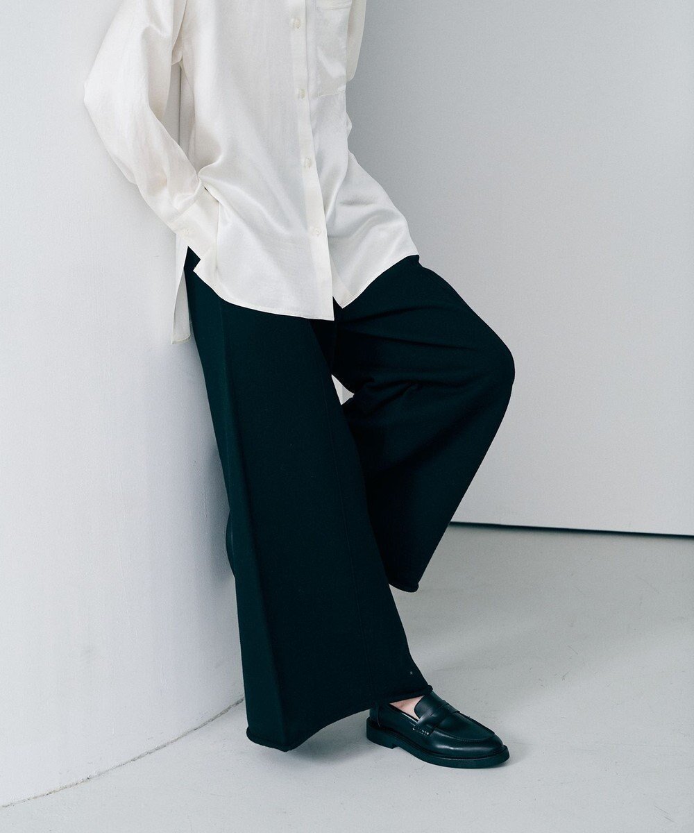 【アンクレイヴ/uncrave】のスウェットライクニット パンツ インテリア・キッズ・メンズ・レディースファッション・服の通販 founy(ファニー) 　ファッション　Fashion　レディースファッション　Fashion for Women　パンツ　Pants & Trousers　春　Spring　センター　Center, Center Line　ワイド　Wide, Wide Fit　S/S・春夏　SS, Spring/Summer, Warm Season　夏　Summer　ブラック|ID: prp329100004837868 ipo3291000000035629664