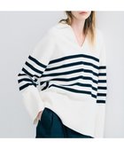 【アンクレイヴ/uncrave】のスウェットライクニット スキッパートップス オフ×ネイビーボーダー|ID: prp329100004837869 ipo3291000000035629682