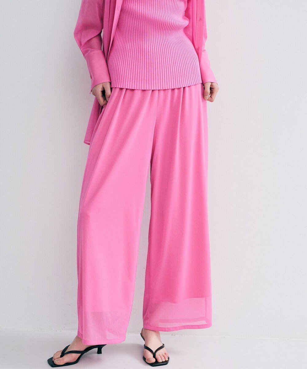 【アンクレイヴ/uncrave】のトリコットシフォン ギャザーパンツ インテリア・キッズ・メンズ・レディースファッション・服の通販 founy(ファニー) 　ファッション　Fashion　レディースファッション　Fashion for Women　パンツ　Pants & Trousers　おすすめ　Recommended / Our Picks　くるぶし　Ankle-Length　ギャザー　Gathered, Ruffled　シフォン　Chiffon, Lightweight Fabric　ストレッチ　Stretch, Stretchy Fabric　セットアップ　Set-Up, Coordinated Outfit　ロング　Long, Long-Length　エレガント 上品　Elegant　夏　Summer　春　Spring　S/S・春夏　SS, Spring/Summer, Warm Season　ピンク|ID: prp329100004837877 ipo3291000000035249211