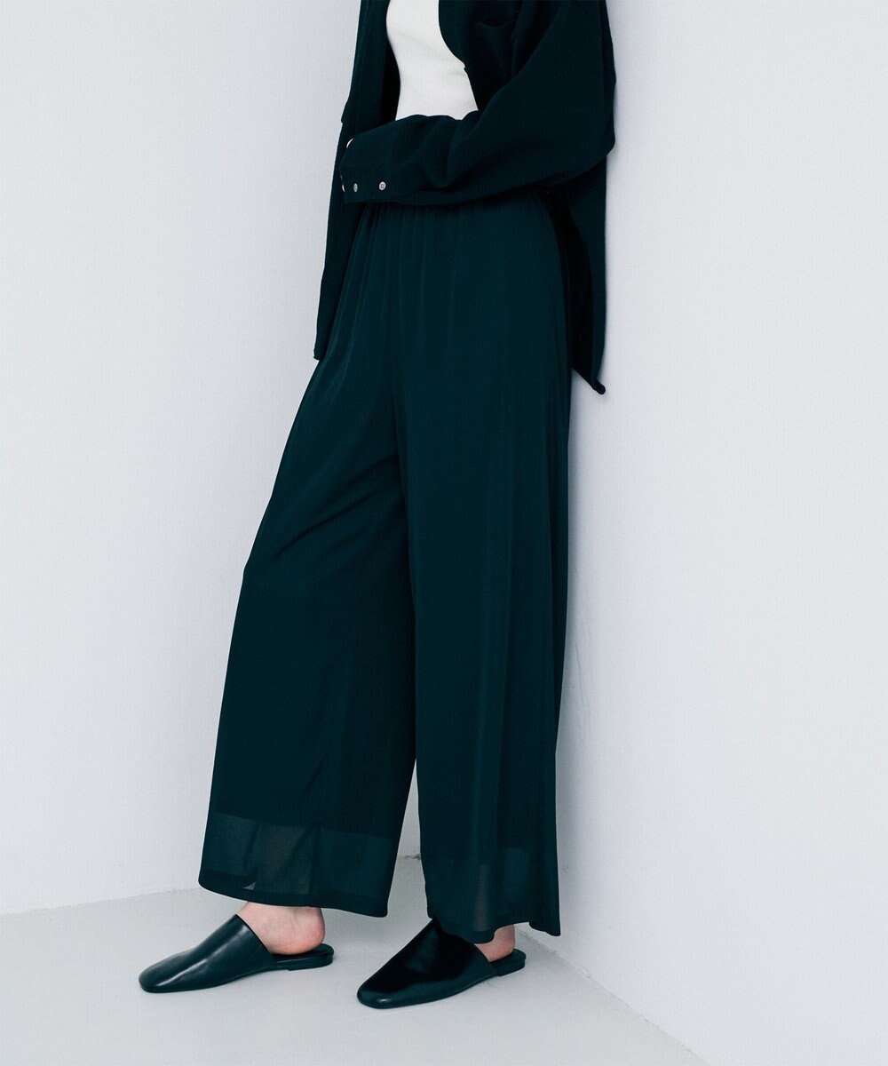 【アンクレイヴ/uncrave】のトリコットシフォン ギャザーパンツ インテリア・キッズ・メンズ・レディースファッション・服の通販 founy(ファニー) 　ファッション　Fashion　レディースファッション　Fashion for Women　パンツ　Pants & Trousers　おすすめ　Recommended / Our Picks　くるぶし　Ankle-Length　ギャザー　Gathered, Ruffled　シフォン　Chiffon, Lightweight Fabric　ストレッチ　Stretch, Stretchy Fabric　セットアップ　Set-Up, Coordinated Outfit　ロング　Long, Long-Length　エレガント 上品　Elegant　夏　Summer　春　Spring　S/S・春夏　SS, Spring/Summer, Warm Season　ブラック|ID: prp329100004837877 ipo3291000000035249213