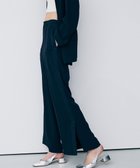 【アンクレイヴ/uncrave】のバックサテンジョーゼット フレアパンツ ネイビー|ID: prp329100004837881 ipo3291000000035249230