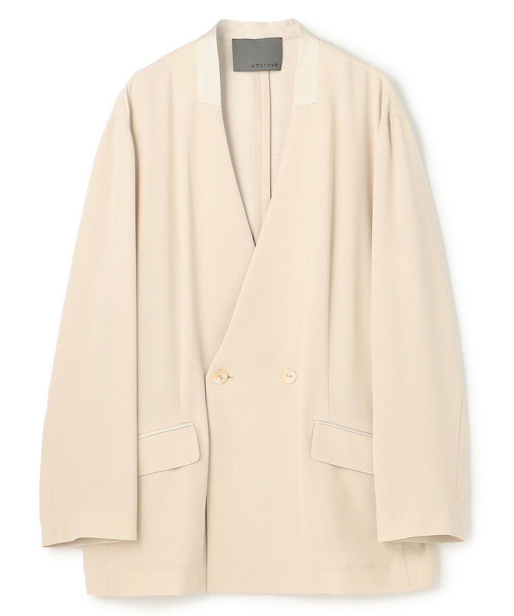 【アンクレイヴ/uncrave】のバックサテンジョーゼット ノーカラージャケット 人気、トレンドファッション・服の通販 founy(ファニー) 　ファッション　Fashion　レディースファッション　Fashion for Women　アウター　Coat / Outerwear Collection　レディースジャケット・軽アウター　Jackets　ノーカラージャケット / シンプル上品コーデ　Collarless Jackets　春　Spring　吸水　Absorbent, Quick-Dry　サテン　Satin, Glossy Fabric　ジャケット　Jacket, Outerwear　ストレッチ　Stretch, Stretchy Fabric　ドレープ　Drape, Draping Fabric　フレア　Flare, Flared　S/S・春夏　SS, Spring/Summer, Warm Season　夏　Summer　 other-1|ID: prp329100004837882 ipo3291000000035704229