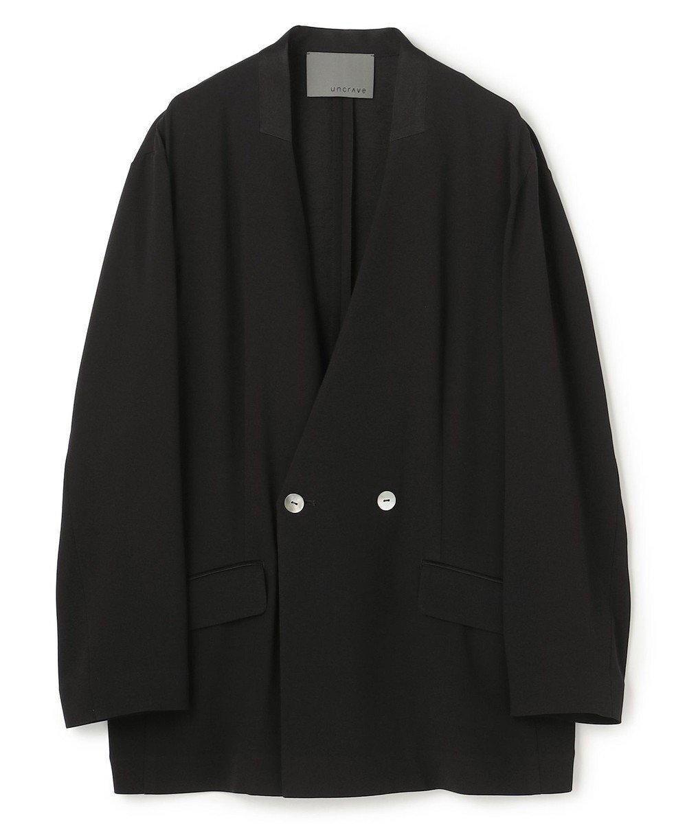【アンクレイヴ/uncrave】のバックサテンジョーゼット ノーカラージャケット インテリア・キッズ・メンズ・レディースファッション・服の通販 founy(ファニー) 　ファッション　Fashion　レディースファッション　Fashion for Women　アウター　Coat / Outerwear Collection　レディースジャケット・軽アウター　Jackets　ノーカラージャケット / シンプル上品コーデ　Collarless Jackets　春　Spring　吸水　Absorbent, Quick-Dry　サテン　Satin, Glossy Fabric　ジャケット　Jacket, Outerwear　ストレッチ　Stretch, Stretchy Fabric　ドレープ　Drape, Draping Fabric　フレア　Flare, Flared　S/S・春夏　SS, Spring/Summer, Warm Season　夏　Summer　ブラック|ID: prp329100004837882 ipo3291000000035704235