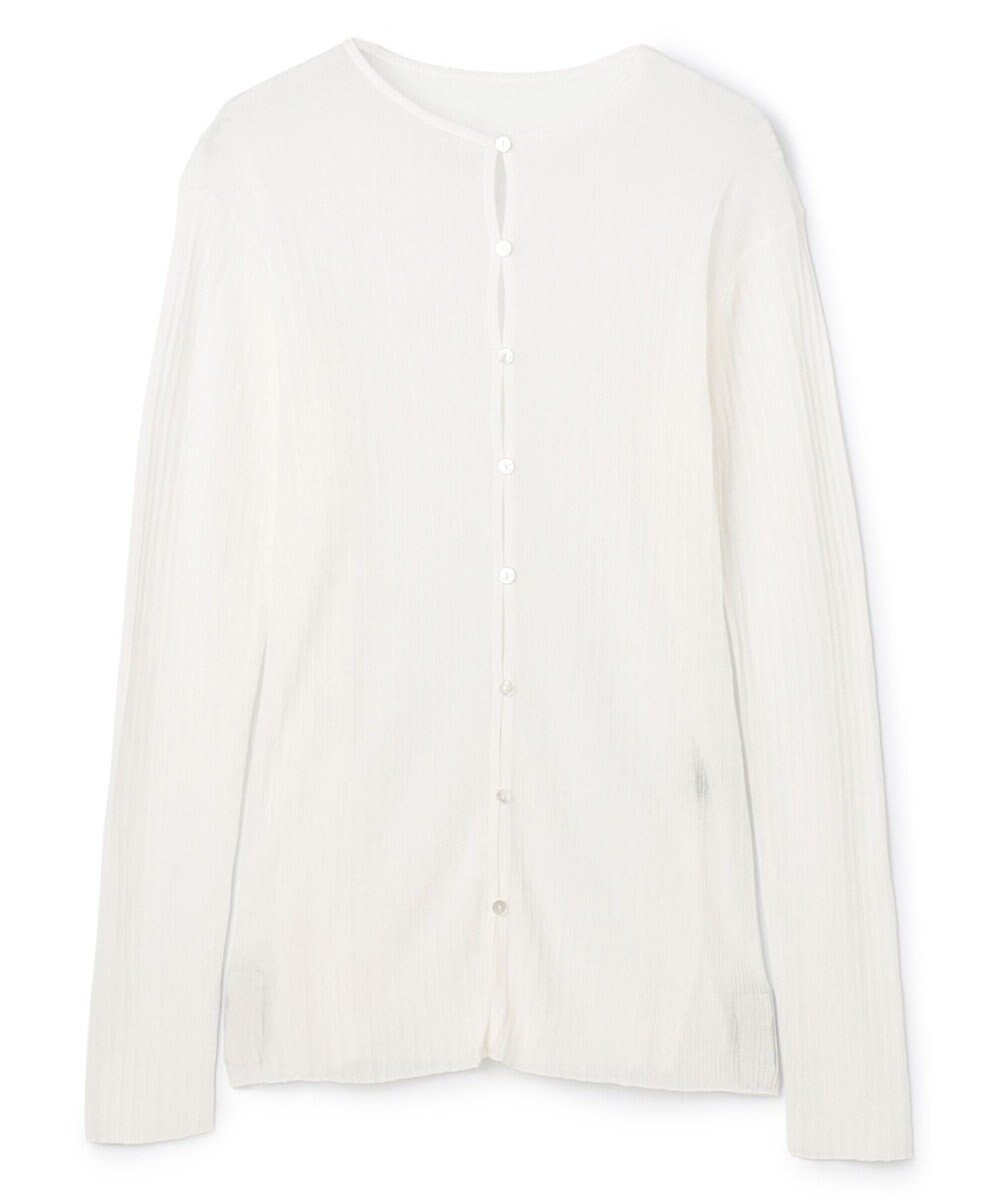 【アンクレイヴ/uncrave】のランダムリブシアーニット カーディガン 人気、トレンドファッション・服の通販 founy(ファニー) 　ファッション　Fashion　レディースファッション　Fashion for Women　トップス・カットソー　Cut & Sew Tops　ニット　Knit Tops & Sweaters　カーディガン・羽織り　Layered Style Cardigans　春　Spring　カーディガン　Cardigan, Knitwear　コーティング　Coating, Coated Finish　シンプル　Simple, Minimal　タンク　Tank Top, Sleeveless Top　フィット　Fit, Slim Fit　S/S・春夏　SS, Spring/Summer, Warm Season　夏　Summer　 other-1|ID: prp329100004837903 ipo3291000000036273192