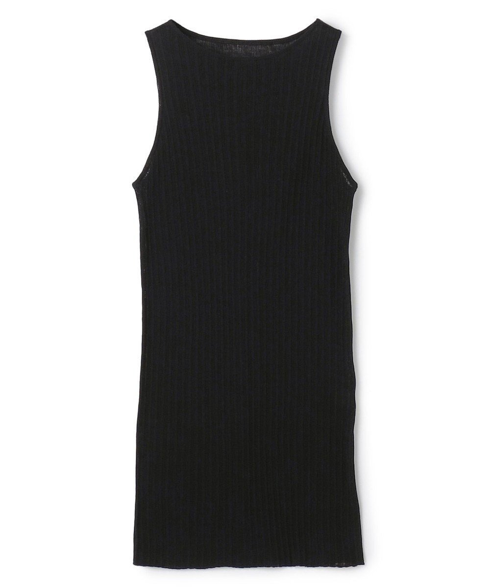 【アンクレイヴ/uncrave】のランダムリブシアーニット タンクトップ インテリア・キッズ・メンズ・レディースファッション・服の通販 founy(ファニー) 　ファッション　Fashion　レディースファッション　Fashion for Women　トップス・カットソー　Cut & Sew Tops　ニット　Knit Tops & Sweaters　インナー　Innerwear　春　Spring　カーディガン　Cardigan, Knitwear　コーティング　Coating, Coated Finish　シンプル　Simple, Minimal　タンク　Tank Top, Sleeveless Top　デコルテ　Décolleté, Neckline　S/S・春夏　SS, Spring/Summer, Warm Season　夏　Summer　ブラック|ID: prp329100004837909 ipo3291000000036273206