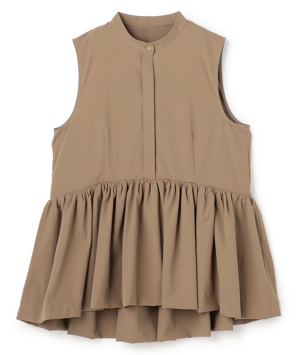 【アンクレイヴ/uncrave】のクールタッチカラータイプライター ペプラムブラウス インテリア・キッズ・メンズ・レディースファッション・服の通販 founy(ファニー) 　ファッション　Fashion　レディースファッション　Fashion for Women　トップス・カットソー　Cut & Sew Tops　シャツ・ブラウス・オフィスカジュアル　Elegant Blouses & Button-Ups　春　Spring　吸水　Absorbent, Quick-Dry　ジャケット　Jacket, Outerwear　タイプライター　Typewriter Fabric, Crisp Cotton　フォルム　Silhouette, Form　フレア　Flare, Flared　ペプラム　Peplum, Flared Hem　ワイド　Wide, Wide Fit　S/S・春夏　SS, Spring/Summer, Warm Season　夏　Summer　キャメルベージュ|ID: prp329100004837916 ipo3291000000036273223