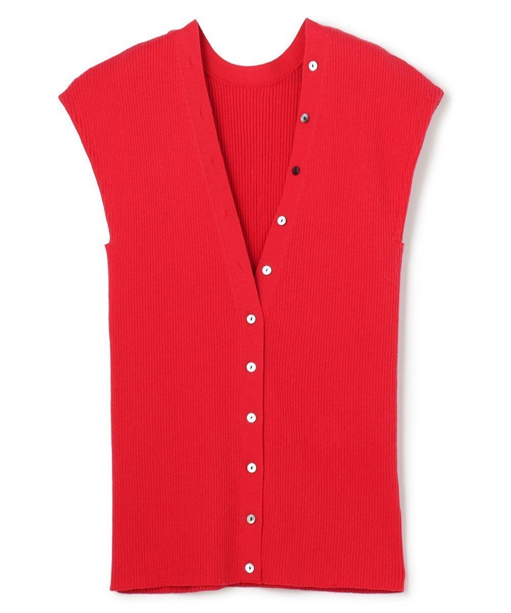 【アンクレイヴ/uncrave】のスムースニット 2WAYジレ インテリア・キッズ・メンズ・レディースファッション・服の通販 founy(ファニー) 　ファッション　Fashion　レディースファッション　Fashion for Women　アウター　Coat / Outerwear Collection　トップス・カットソー　Cut & Sew Tops　ニット　Knit Tops & Sweaters　ベスト&ジレ / 重ね着スタイル　Vests & Gilets　春　Spring　スリーブ　Sleeve, Long Sleeve / Short Sleeve　セーター　Sweater, Knitwear　フィット　Fit, Slim Fit　フレンチ　French, French Style　フロント　Front, Front Design　S/S・春夏　SS, Spring/Summer, Warm Season　夏　Summer　スカーレット|ID: prp329100004837922 ipo3291000000036278753