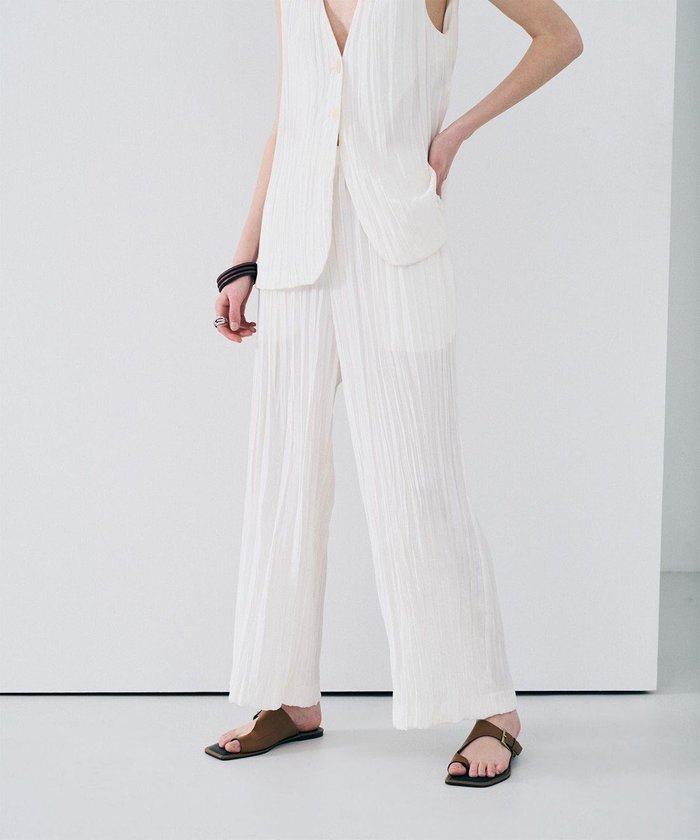 【アンクレイヴ/uncrave】のマシーンプリーツ ギャザーパンツ インテリア・キッズ・メンズ・レディースファッション・服の通販 founy(ファニー) https://founy.com/ ファッション Fashion レディースファッション Fashion for Women パンツ Pants & Trousers ギャザー Gathered, Ruffled サテン Satin, Glossy Fabric セットアップ Set-Up, Coordinated Outfit ブライト Bright, Shiny プリーツ Pleats, Pleated ランダム Random, Irregular おすすめ Recommended / Our Picks |ID: prp329100004837924 ipo3291000000035249452