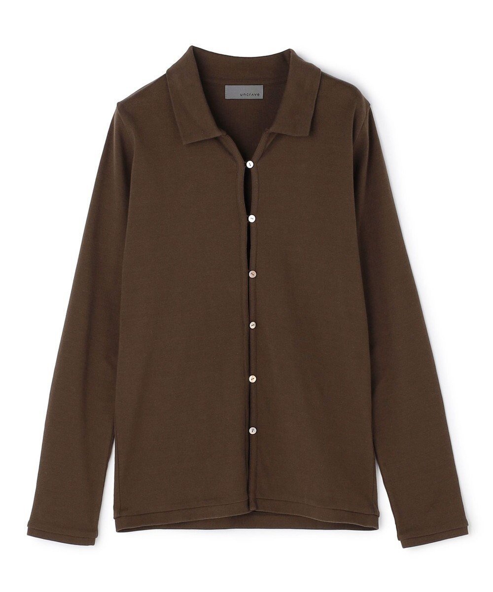 【アンクレイヴ/uncrave】のプレーンジャージー カーディガン インテリア・キッズ・メンズ・レディースファッション・服の通販 founy(ファニー) 　ファッション　Fashion　レディースファッション　Fashion for Women　トップス・カットソー　Cut & Sew Tops　カーディガン・羽織り　Layered Style Cardigans　おすすめ　Recommended / Our Picks　カーディガン　Cardigan, Knitwear　ストレッチ　Stretch, Stretchy Fabric　フィット　Fit, Slim Fit　フロント　Front, Front Design　ループ　Loop, Loop Knit　夏　Summer　春　Spring　S/S・春夏　SS, Spring/Summer, Warm Season　ブラウン|ID: prp329100004837940 ipo3291000000036278758