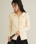 【クラフトスタンダードブティック/CRAFT STANDARD BOUTIQUE】の襟付きコンパクトリブニットカーディガン 人気、トレンドファッション・服の通販 founy(ファニー) ファッション Fashion レディースファッション Fashion for Women トップス・カットソー Cut & Sew Tops ニット Knit Tops & Sweaters カーディガン・羽織り Layered Style Cardigans 春 Spring カーディガン Cardigan, Knitwear コンパクト Compact, Small Size 定番 Standard, Basic Item バランス Balance, Style Balance ポケット Pocket, Pocket Detail S/S・春夏 SS, Spring/Summer, Warm Season おすすめ Recommended / Our Picks 夏 Summer エレガント 上品 Elegant thumbnail Ivory|ID: prp329100004838802 ipo3291000000035260685