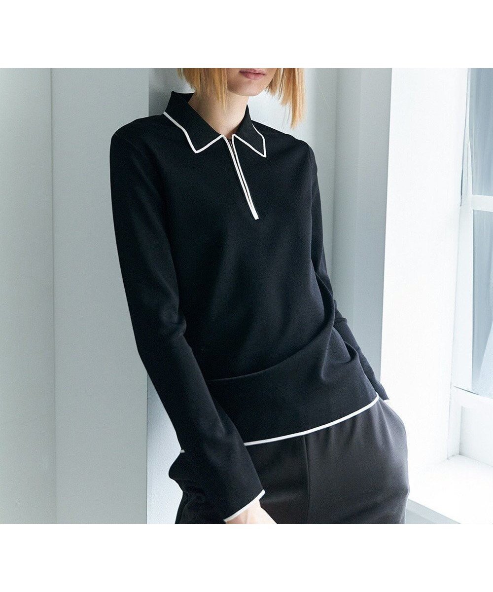 【アイシービー/iCB】のシンセティックフルニードル ハーフジップニット インテリア・キッズ・メンズ・レディースファッション・服の通販 founy(ファニー) 　ファッション　Fashion　レディースファッション　Fashion for Women　トップス・カットソー　Cut & Sew Tops　ニット　Knit Tops & Sweaters　インナー　Innerwear　春　Spring　ジャケット　Jacket, Outerwear　ストレッチ　Stretch, Stretchy Fabric　セーター　Sweater, Knitwear　トレンド　Trend, Trending Now　人気　Popular, Best Seller　長袖　Long Sleeve, Full Sleeve　ボトム　Bottoms, Lower Wear　S/S・春夏　SS, Spring/Summer, Warm Season　夏　Summer　2026年　2026　ブラック|ID: prp329100004838816 ipo3291000000035575512