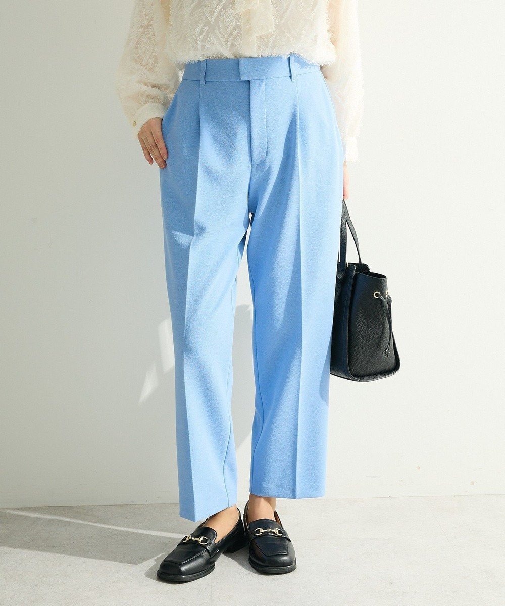 【グリーンパークス/Green Parks】のO.きれいシルエットテーパードパンツ インテリア・キッズ・メンズ・レディースファッション・服の通販 founy(ファニー) 　ファッション　Fashion　レディースファッション　Fashion for Women　パンツ　Pants & Trousers　おすすめ　Recommended / Our Picks　オケージョン　Occasion Wear　ストレッチ　Stretch, Stretchy Fabric　センター　Center, Center Line　ツイル　Twist, Twisted Detail　フィット　Fit, Slim Fit　フロント　Front, Front Design　ポケット　Pocket, Pocket Detail　ワイド　Wide, Wide Fit　夏　Summer　春　Spring　S/S・春夏　SS, Spring/Summer, Warm Season　Sax|ID: prp329100004838819 ipo3291000000035574245