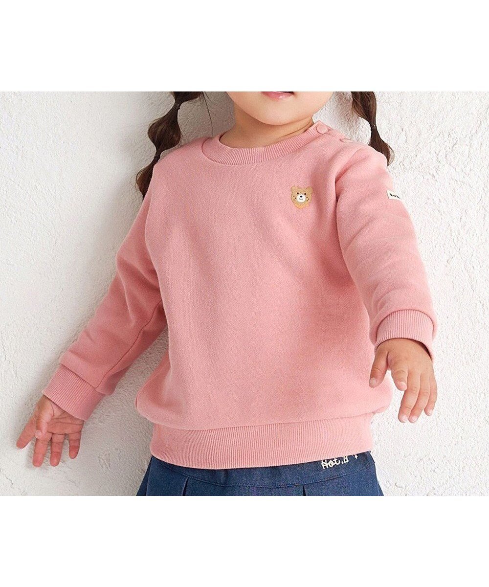 【ミキハウスホットビスケッツ/MIKI HOUSE HOT BISCUITS / KIDS】の【70-120cm】【Everyday Series】ワンポイント くすみカラー裏毛パイルトレーナー インテリア・キッズ・メンズ・レディースファッション・服の通販 founy(ファニー) 　ファッション　Fashion　キッズファッション　Fashion for Kids　トップス・カットソー　Cut & Sew Tops　シンプル　Simple, Minimal　スウェット / スエット　Sweatshirt, Sweatwear　トレーナー　Sweatshirt, Trainer　定番　Standard, Basic Item　長袖　Long Sleeve, Full Sleeve　ベビー　Baby, Babywear　ベーシック　Basic, Essential　ワンポイント　One Point, Statement Accent　A/W・秋冬　Autumn/Winter　S/S・春夏　SS, Spring/Summer, Warm Season　おすすめ　Recommended / Our Picks　夏　Summer　ギフト プレゼント　Gift / Present　サーモンピンク|ID: prp329100004839302 ipo3291000000036111544