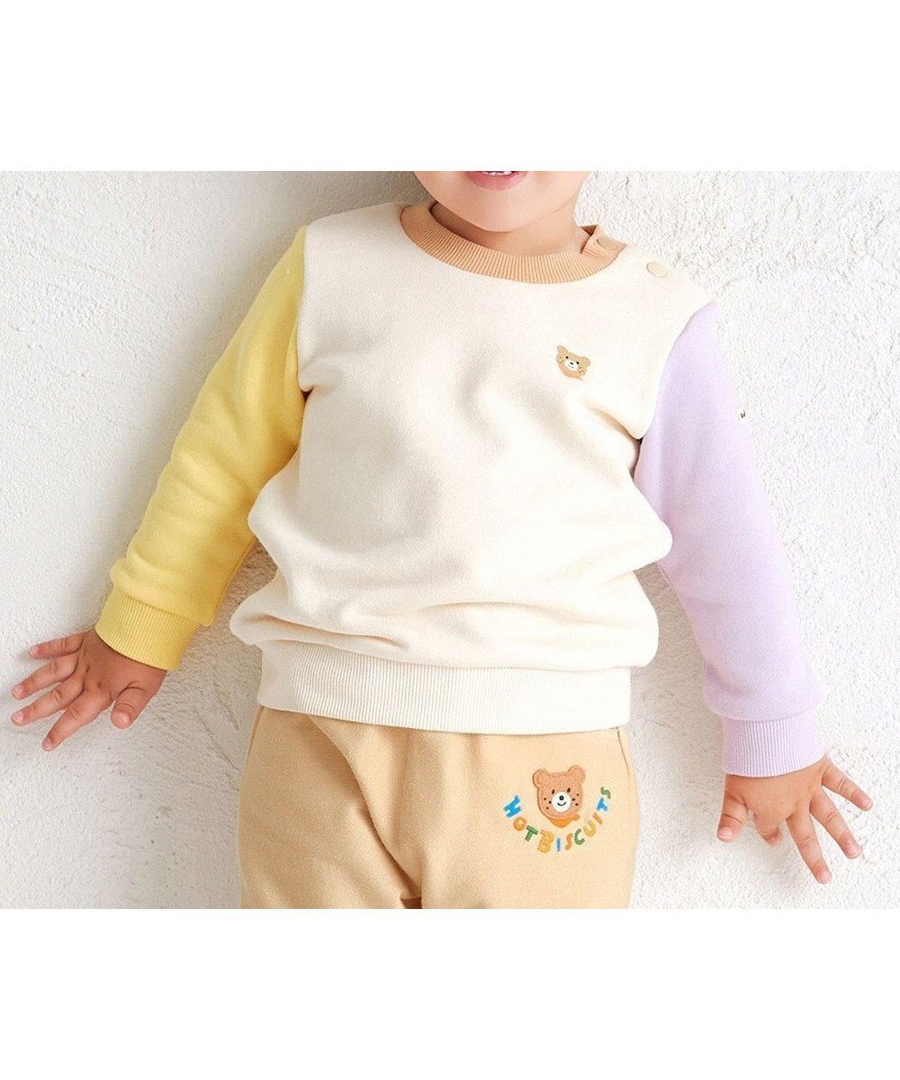 【ミキハウスホットビスケッツ/MIKI HOUSE HOT BISCUITS / KIDS】の【70-120cm】【Everyday Series】ワンポイント くすみカラー裏毛パイルトレーナー インテリア・キッズ・メンズ・レディースファッション・服の通販 founy(ファニー) 　ファッション　Fashion　キッズファッション　Fashion for Kids　トップス・カットソー　Cut & Sew Tops　シンプル　Simple, Minimal　スウェット / スエット　Sweatshirt, Sweatwear　トレーナー　Sweatshirt, Trainer　定番　Standard, Basic Item　長袖　Long Sleeve, Full Sleeve　ベビー　Baby, Babywear　ベーシック　Basic, Essential　ワンポイント　One Point, Statement Accent　A/W・秋冬　Autumn/Winter　S/S・春夏　SS, Spring/Summer, Warm Season　おすすめ　Recommended / Our Picks　夏　Summer　ギフト プレゼント　Gift / Present　アイボリー|ID: prp329100004839302 ipo3291000000036111546