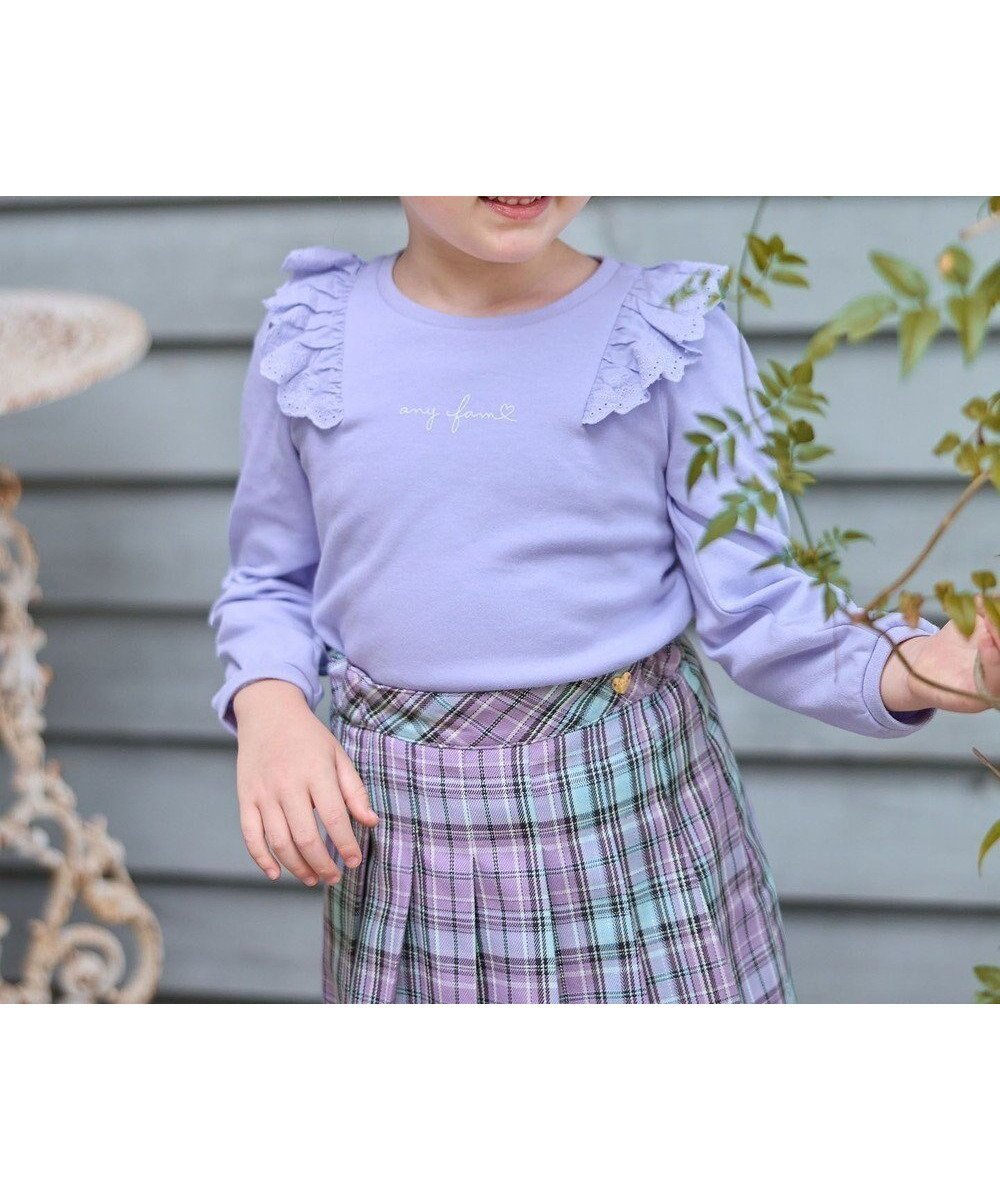 【エニィ/ANY / KIDS】の肩レース長袖Tシャツ インテリア・キッズ・メンズ・レディースファッション・服の通販 founy(ファニー) ファッション Fashion キッズファッション Fashion for Kids トップス・カットソー Cut & Sew Tops カットソー Cut and Sewn Top ガーリー Girly, Feminine Style シンプル Simple, Minimal ポケット Pocket, Pocket Detail リボン Ribbon, Bow レース Lace, Lace Fabric 秋 Autumn A/W・秋冬 Autumn/Winter 長袖 Long Sleeve, Full Sleeve サックス|ID: prp329100004839346 ipo3291000000036084261