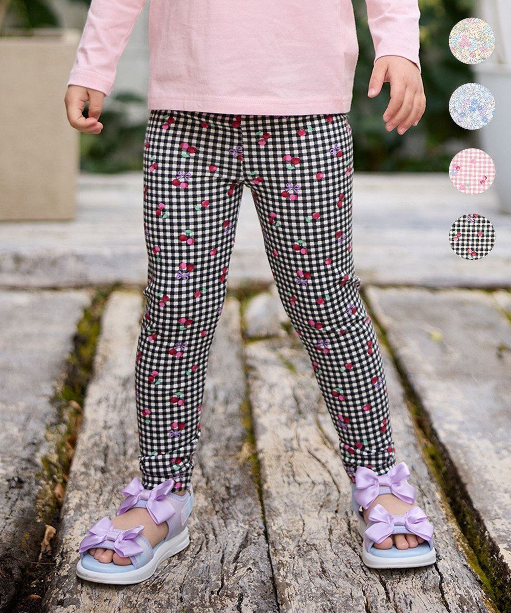 【エニィ/ANY / KIDS】の総柄フルレングスレギンス インテリア・キッズ・メンズ・レディースファッション・服の通販 founy(ファニー) 　ファッション　Fashion　キッズファッション　Fashion for Kids　ギンガム　Gingham, Gingham Fabric　スマホ　Smartphone, Mobile Device　人気　Popular, Best Seller　ポケット　Pocket, Pocket Detail　レギンス　Leggings, Stretch Pants　ブラック×ギンガム|ID: prp329100004839347 ipo3291000000035265803