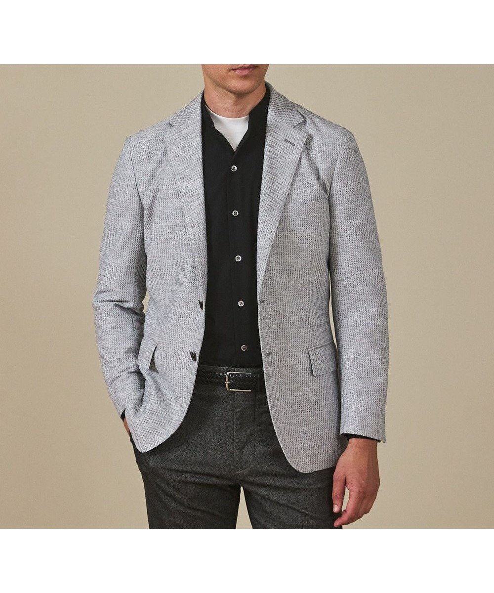 【五大陸/gotairiku / MEN】のカーディガンジャケット秋冬版【洗える/シワになりにくい/ストレッチ】リンクス BIZ ジャケット インテリア・キッズ・メンズ・レディースファッション・服の通販 founy(ファニー) 　ファッション　Fashion　メンズファッション　Fashion for Men　アウター　Men's Coats Outerwear　テーラードジャケット　Tailored Jackets & Blazers　インナー　Innerwear　春　Spring　洗える　Machine Washable　秋　Autumn　カーディガン　Cardigan, Knitwear　シェイプ　Shape, Slim Fit　ジャケット　Jacket, Outerwear　ストレッチ　Stretch, Stretchy Fabric　スーツ　Suit, Formalwear　パターン　Pattern, Design Print　パフォーマンス　Performance, Active Function　リラックス　Relax, Relaxed Fit　A/W・秋冬　Autumn/Winter　旅行　Travel　ビジネス 仕事 通勤　Business / Work / Commuting　ライトグレー系8|ID: prp329100004839371 ipo3291000000035764939