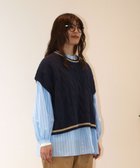 【ジェイプレスヨークストリート/J.PRESS YORK STREET】の【WOMEN】チルデンクルーネック ニットベスト ネイビー系|ID: prp329100004839438 ipo3291000000035830859
