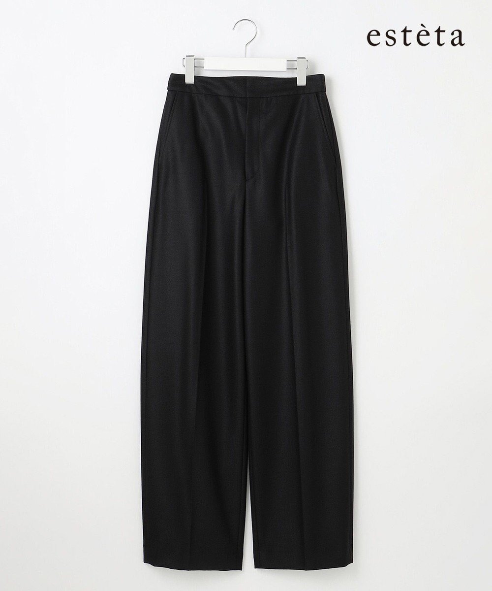 【23区/NIJYUSANKU】の【エステータ】ウールツイルジャージー ワイドパンツ インテリア・キッズ・メンズ・レディースファッション・服の通販 founy(ファニー) 　ファッション　Fashion　レディースファッション　Fashion for Women　パンツ　Pants & Trousers　ストレッチ　Stretch, Stretchy Fabric　ストレート　Straight, Straight Cut　セットアップ　Set-Up, Coordinated Outfit　センター　Center, Center Line　ワイド　Wide, Wide Fit　A/W・秋冬　Autumn/Winter　冬　Winter / This Winter　ビジネス 仕事 通勤　Business / Work / Commuting　ブラック|ID: prp329100004839450 ipo3291000000035724313