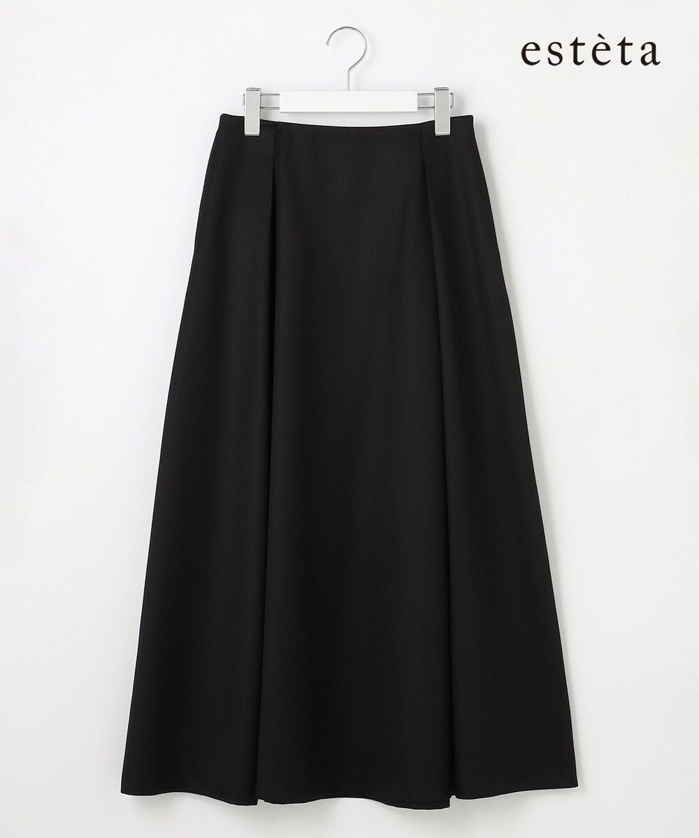 【23区/NIJYUSANKU】の【エステータ】CANONICO カバートクロス スカート インテリア・キッズ・メンズ・レディースファッション・服の通販 founy(ファニー) 　ファッション　Fashion　レディースファッション　Fashion for Women　スカート　Skirts　イタリア　Italy　インポート　Imported Fashion　ジャケット　Jacket, Outerwear　セットアップ　Set-Up, Coordinated Outfit　パターン　Pattern, Design Print　フレア　Flare, Flared　A/W・秋冬　Autumn/Winter　冬　Winter / This Winter　エレガント 上品　Elegant　ブラック|ID: prp329100004839454 ipo3291000000036272486