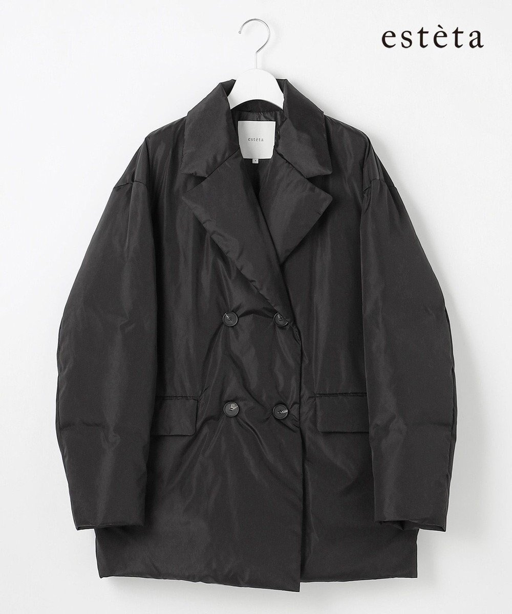 【23区/NIJYUSANKU】の【エステータ】LIMONTAタフタ ダウンコート インテリア・キッズ・メンズ・レディースファッション・服の通販 founy(ファニー) 　ファッション　Fashion　レディースファッション　Fashion for Women　アウター　Coat / Outerwear Collection　コート・ロングコート・ピーコート　Long Coats, Peacoats & More　レディースジャケット・軽アウター　Jackets　ダウンジャケット・軽量ダウン　Warm & Lightweight Down Jackets　イタリア　Italy　ジャケット　Jacket, Outerwear　タフタ　Taffeta, Structured Fabric　ダウン　Down, Puffer　ダブル　Double, Double-Breasted　フロント　Front, Front Design　防寒　Cold Protection, Winter-Ready　A/W・秋冬　Autumn/Winter　冬　Winter / This Winter　エレガント 上品　Elegant　ブラック|ID: prp329100004839455 ipo3291000000035641830