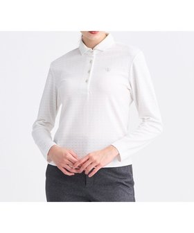 【23区 ゴルフ/NIJYUSANKU GOLF】の【WOMEN】モノグラムジャガード長袖ポロシャツ 人気、トレンドファッション・服の通販 founy(ファニー) ファッション Fashion レディースファッション Fashion for Women トップス・カットソー Cut & Sew Tops シャツ・ブラウス・オフィスカジュアル Elegant Blouses & Button-Ups ポロシャツ・きれいめカジュアル Smart-Casual Polo Tops シンプル Simple, Minimal ジャケット Jacket, Outerwear ストレッチ Stretch, Stretchy Fabric 長袖 Long Sleeve, Full Sleeve パターン Pattern, Design Print ベスト Vest, Waistcoat ポロシャツ Polo Shirt, Collared Tee 無地 Plain, Solid Color A/W・秋冬 Autumn/Winter エレガント 上品 Elegant ゴルフ Golf |ID:prp329100004839506