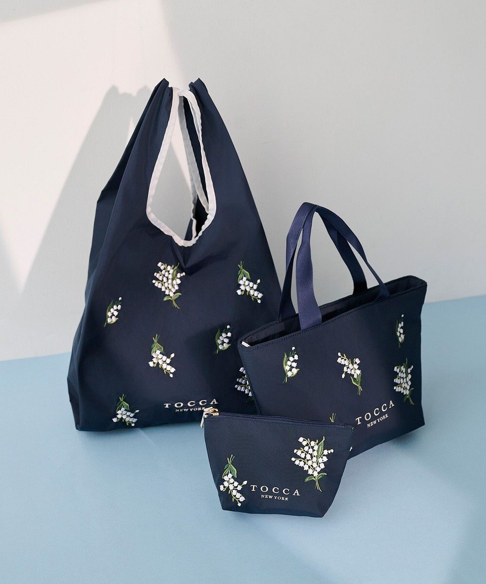 【トッカ/TOCCA】の【A4サイズ対応・一部カラー撥水】BOUQUET DE REVE ECO BAG エコバッグ インテリア・キッズ・メンズ・レディースファッション・服の通販 founy(ファニー) ファッション Fashion レディースファッション Fashion for Women バッグ Bags 財布 Wallet, Purse トリミング Trimming, Decorative Edge ポケット Pocket, Pocket Detail リュクス Luxury, Elegant, High-End, Chic ローズ Rose, Rose Motif S/S・春夏 SS, Spring/Summer, Warm Season おすすめ Recommended / Our Picks 夏 Summer エレガント 上品 Elegant 2026年 2026 ネイビー系|ID: prp329100004839567 ipo3291000000035267679