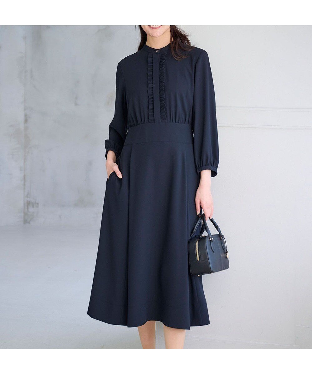 【組曲/KUMIKYOKU】の【KUMIKYOKU NAVY】ジョーゼットシフォン フリルワンピース 人気、トレンドファッション・服の通販 founy(ファニー) ファッション Fashion レディースファッション Fashion for Women ワンピース Dresses オケージョン Occasion Wear コレクション Collection, Seasonal Line シフォン Chiffon, Lightweight Fabric ジョーゼット Georgette, Semi-Sheer Fabric フィット Fit, Slim Fit フォルム Silhouette, Form フォーマル Formal, Dressy フリル Frill, Ruffle フレア Flare, Flared フロント Front, Front Design A/W・秋冬 Autumn/Winter 2022年 2022 S/S・春夏 SS, Spring/Summer, Warm Season 2022-2023秋冬・A/W Autumn/Winter 2022–23 AW22–23 夏 Summer エレガント 上品 Elegant セレモニー Ceremony 入学式 Entrance Ceremony 卒業式 Graduation Ceremony 結婚式 Wedding other-1|ID: prp329100004839571 ipo3291000000035570087