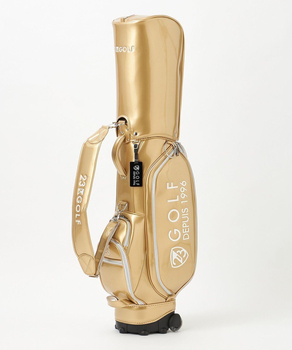 【23区 ゴルフ/NIJYUSANKU GOLF】の【UNISEX】エレガントエナメルキャディバッグ キャスター付きで移動もラクチン インテリア・キッズ・メンズ・レディースファッション・服の通販 founy(ファニー) ファッション Fashion レディースファッション Fashion for Women スポーツウェア Functional & Stylish Sportswear スポーツバッグ・ジム用ポーチ・バックパック Gym Bag / Sports Backpack / Pouch for Training フィットネス用品・トレーニングアクセサリー Fitness Accessories / Sports Gear / Exercise Equipment エナメル Patent Leather エレガント 上品 Elegant クール Cool, Chic シルバー Silver, Metallic Silver スポーツ Sports, Activewear ポケット Pocket, Pocket Detail ユニセックス Unisex, Genderless ゴルフ Golf ゴールド系|ID: prp329100004839595 ipo3291000000035267989