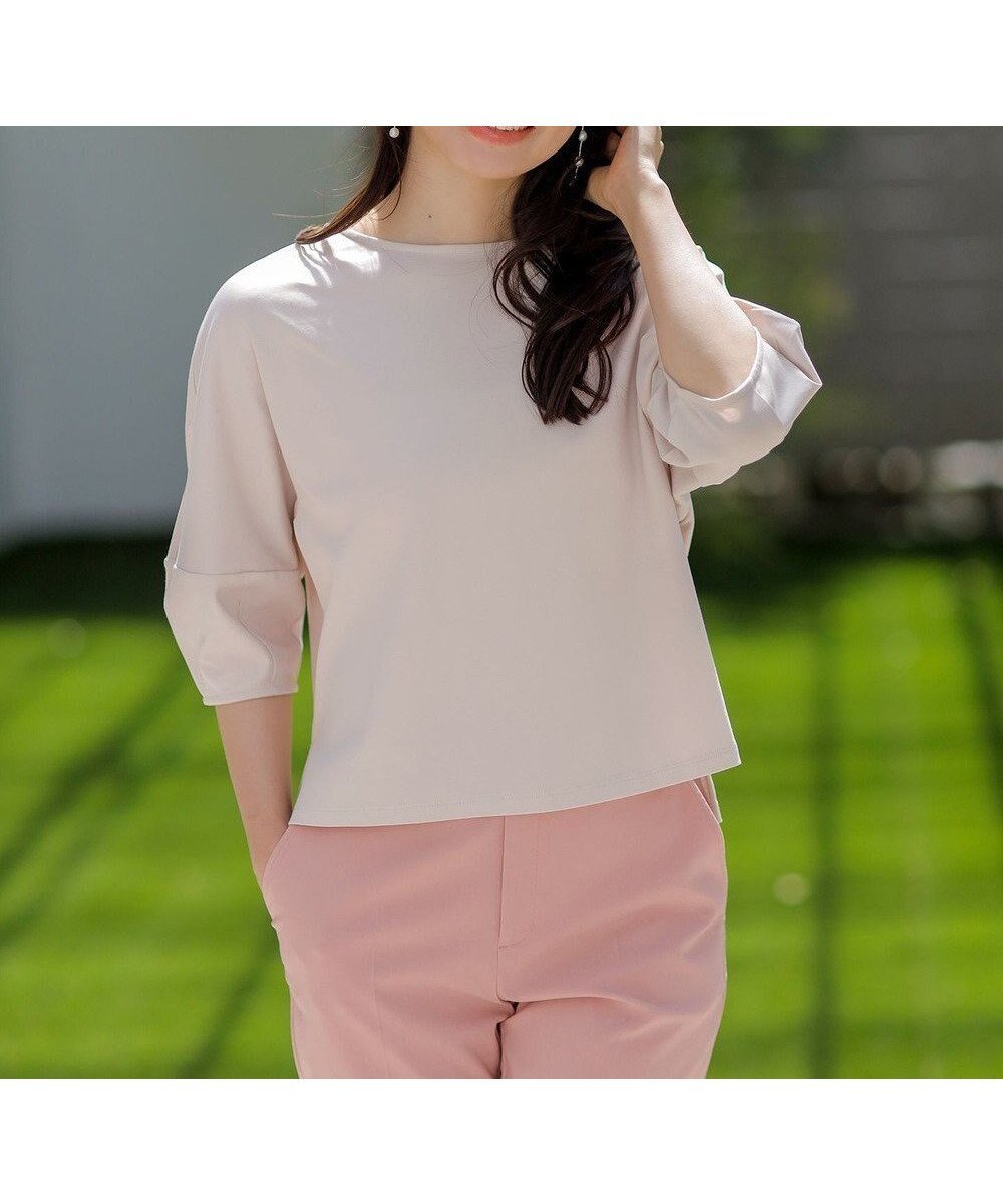 【エニィ スィス/any SiS】の【撥水・汗ジミ防止・UVケア・洗える】スーピマスムース クロップド Tシャツ インテリア・キッズ・メンズ・レディースファッション・服の通販 founy(ファニー) 　ファッション　Fashion　レディースファッション　Fashion for Women　トップス・カットソー　Cut & Sew Tops　シャツ・ブラウス・オフィスカジュアル　Elegant Blouses & Button-Ups　ロングTシャツ・Tシャツ　Longline T-Shirts & Tees　カットソー・ベーシックTシャツ　Cut-and-Sewn Tops / Stretch Tees & Basics　春　Spring　洗える　Machine Washable　カットソー　Cut and Sewn Top　クロップド　Cropped, Short Length　吸水　Absorbent, Quick-Dry　シルク　Silk, 100% Silk　ストレート　Straight, Straight Cut　スリット　Slit, Slit Detail　プリント　Print, Printed Pattern　S/S・春夏　SS, Spring/Summer, Warm Season　おすすめ　Recommended / Our Picks　夏　Summer　新作・新入荷　New Arrivals / New In　アイボリーベージュ|ID: prp329100004839619 ipo3291000000035268082