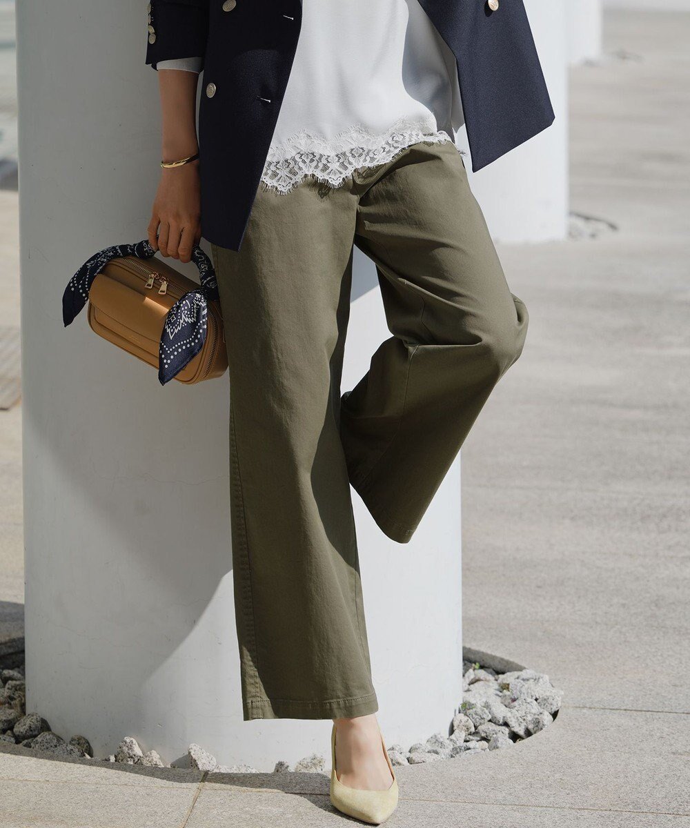 【23区/NIJYUSANKU】の【Oggi掲載/WEB 一部店舗限定カラーあり】ストレッチギャバ チノ パンツ インテリア・キッズ・メンズ・レディースファッション・服の通販 founy(ファニー) 　雑誌掲載アイテム　Magazine Picks & Fashion Features　ファッション雑誌　Fashion Magazines　オッジ　Oggi　ファッション　Fashion　レディースファッション　Fashion for Women　パンツ　Pants & Trousers　イタリア　Italy　インド　Indian Textile　9月号　September Issue　ショート　Short, Short Length　シンプル　Simple, Minimal　ジャケット　Jacket, Outerwear　雑誌　Magazine, Fashion Magazine　デニム　Denim, Jeans Material　トレンド　Trend, Trending Now　フレンチ　French, French Style　ワイド　Wide, Wide Fit　A/W・秋冬　Autumn/Winter　S/S・春夏　SS, Spring/Summer, Warm Season　おすすめ　Recommended / Our Picks　夏　Summer　[WEB&一部店舗限定]カーキ系|ID: prp329100004839621 ipo3291000000036292169