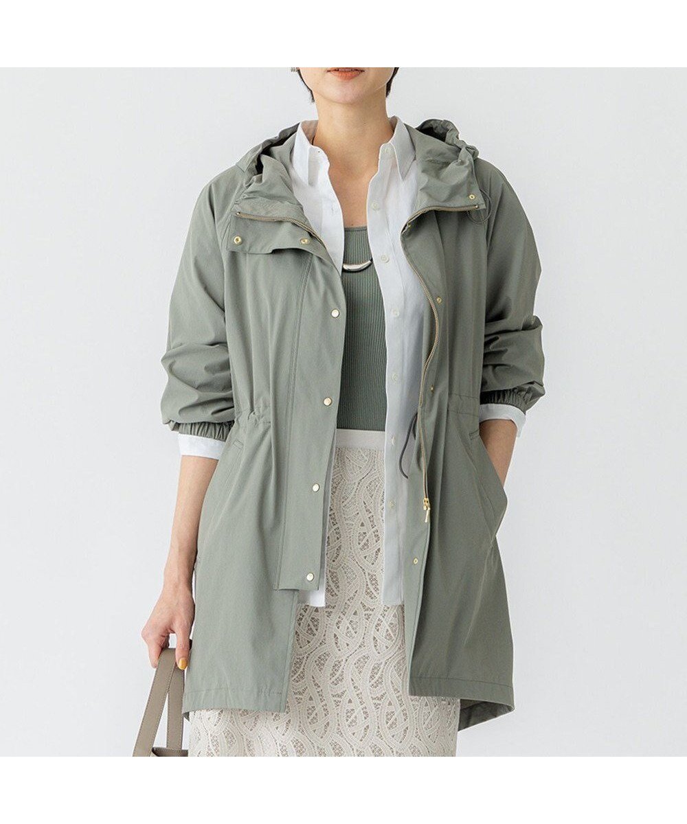 【23区/NIJYUSANKU】の【撥水加工】ナイロン2WAYストレッチ フーデットアウター インテリア・キッズ・メンズ・レディースファッション・服の通販 founy(ファニー) 　ファッション　Fashion　レディースファッション　Fashion for Women　アウター　Coat / Outerwear Collection　レディースジャケット・軽アウター　Jackets　春　Spring　ジップ　Zip, Zipper　ジャケット　Jacket, Outerwear　ストレッチ　Stretch, Stretchy Fabric　ミリタリー　Military, Army Style　S/S・春夏　SS, Spring/Summer, Warm Season　夏　Summer　2025年　2025　2025春夏・S/S　Spring/Summer 2025 SS25　カーキ系|ID: prp329100004839702 ipo3291000000035760001