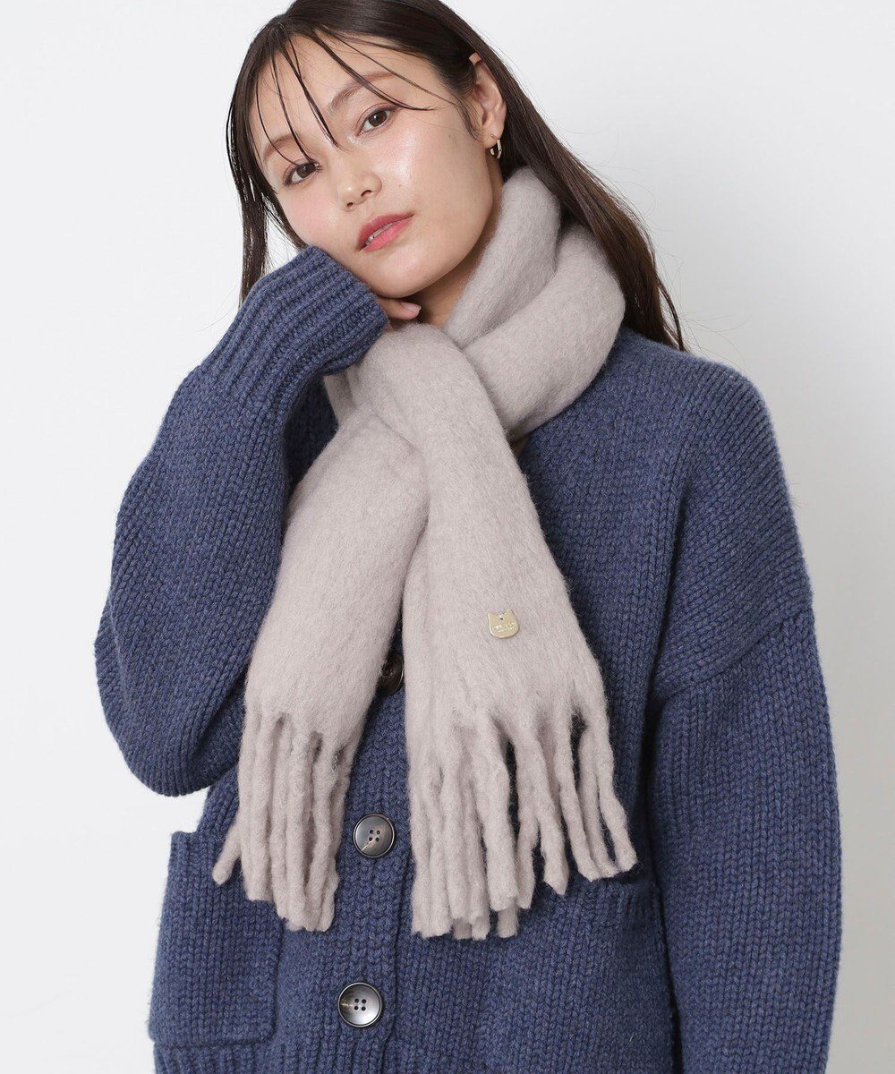 【ムーンバット/MOONBAT】のPAUL JOE ACCESSOIRES(ポール ジョー) ボリュームマフラー 無地 インテリア・キッズ・メンズ・レディースファッション・服の通販 founy(ファニー) 　ファッション　Fashion　レディースファッション　Fashion for Women　マフラー・スヌード / 冬小物の定番　Scarves & Mufflers　スヌード　Snood, Infinity Scarf　ネコ　Cat, Feline Motif　フリンジ　Fringe, Tassel　マフラー　Scarf, Muffler　メタル　Metal, Metal Parts　無地　Plain, Solid Color　A/W・秋冬　Autumn/Winter　ライトグレー|ID: prp329100004839738 ipo3291000000035268568