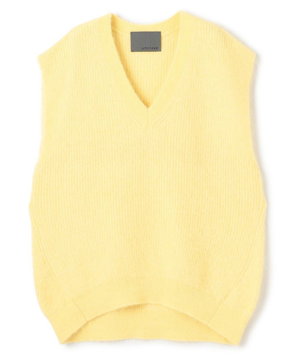 【アンクレイヴ/uncrave】のアルパカファーニット Vネックベスト インテリア・キッズ・メンズ・レディースファッション・服の通販 founy(ファニー) 　ファッション　Fashion　レディースファッション　Fashion for Women　アウター　Coat / Outerwear Collection　トップス・カットソー　Cut & Sew Tops　ニット　Knit Tops & Sweaters　ベスト&ジレ / 重ね着スタイル　Vests & Gilets　Vネックトップス　V-Neck Tops / V-Cut Neckline Shirts　インナー　Innerwear　畦　Ribbed Knit　今季　This Season, Current Season　ストレッチ　Stretch, Stretchy Fabric　スリーブ　Sleeve, Long Sleeve / Short Sleeve　セーター　Sweater, Knitwear　なめらか　Smooth, Silky Texture　フレンチ　French, French Style　ベスト　Vest, Waistcoat　半袖　Short Sleeve, Half Sleeve　A/W・秋冬　Autumn/Winter　レモンイエロー|ID: prp329100004839752 ipo3291000000035268627