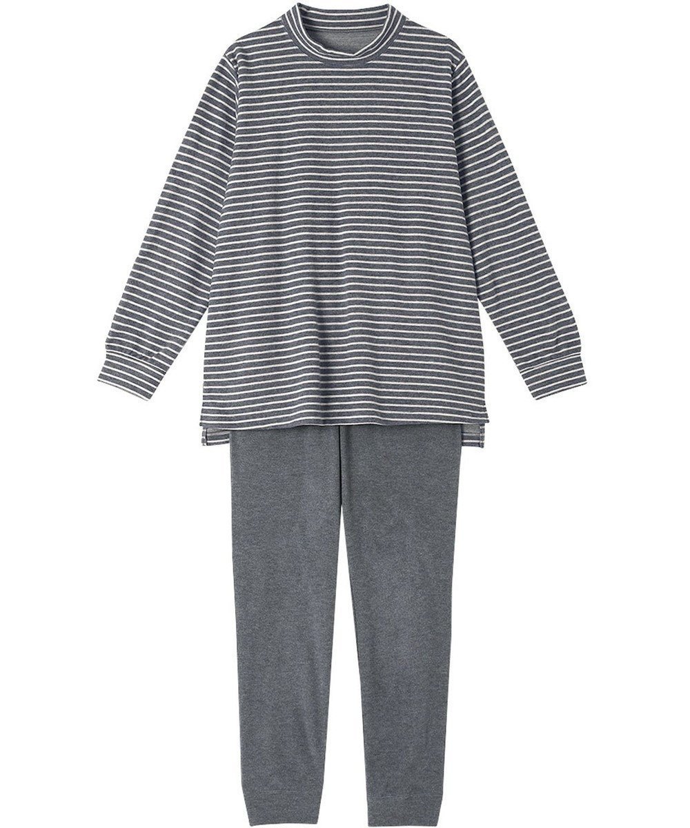 【ワコール 睡眠科学/wacoal suimin】のパジャマ 長袖 長ズボン ルームウェア 吸湿発熱性(本体) メンズパジャマあり(YGW464) 上下セット かぶりタイプ YDW463 睡眠科学/ワコール インテリア・キッズ・メンズ・レディースファッション・服の通販 founy(ファニー) 　ファッション　Fashion　レディースファッション　Fashion for Women　トップス・カットソー　Cut & Sew Tops　アクリル　Acrylic Material　パジャマ　Pajamas, Sleepwear　ボトム　Bottoms, Lower Wear　ボーダー　Border, Stripe　メンズ　Men's, Menswear　無地　Plain, Solid Color　長袖　Long Sleeve, Full Sleeve　グレー|ID: prp329100004839880 ipo3291000000035643027