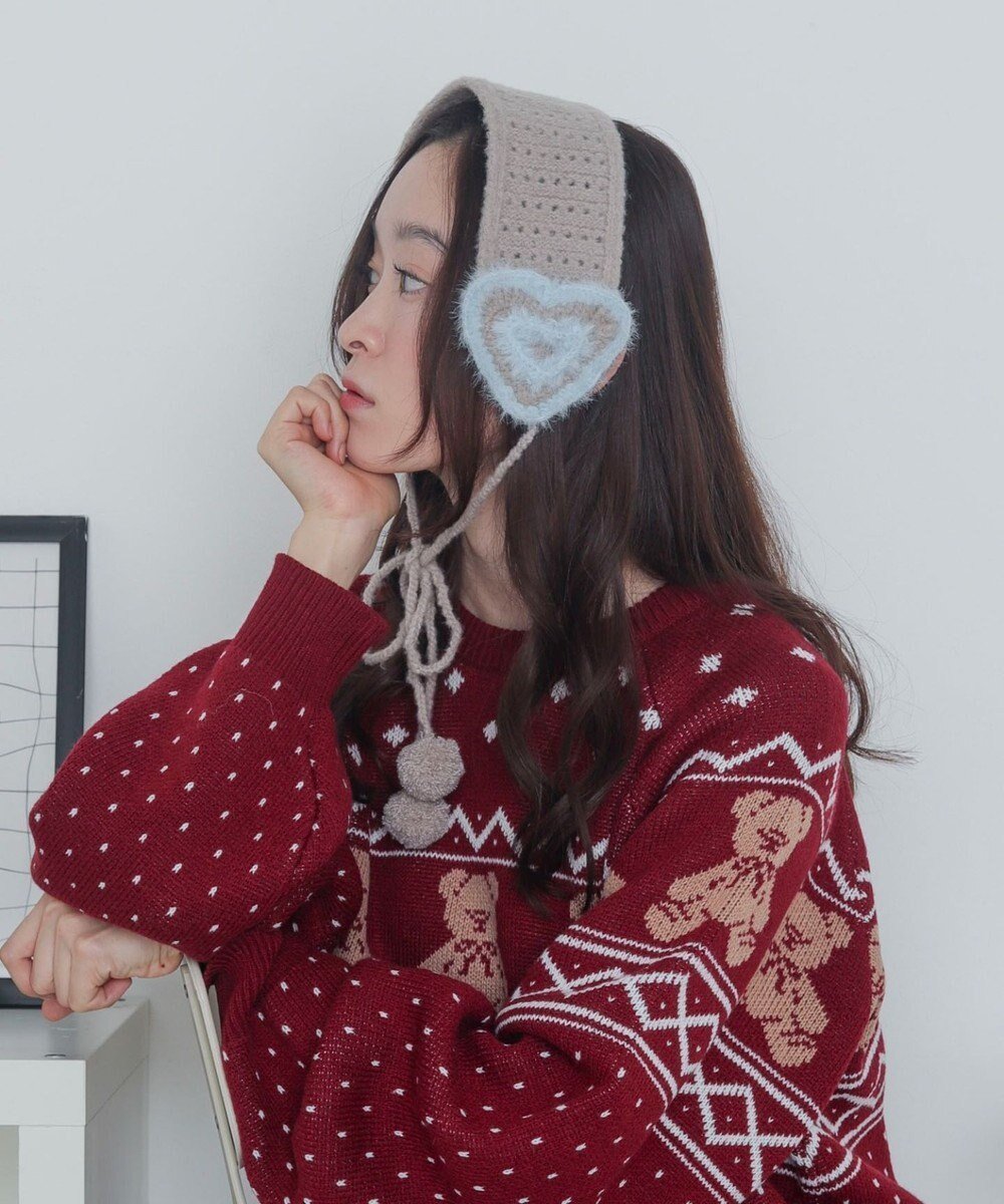 【ウィゴー/WEGO】のハートニットイヤーマフ インテリア・キッズ・メンズ・レディースファッション・服の通販 founy(ファニー) 　ファッション　Fashion　レディースファッション　Fashion for Women　トップス・カットソー　Cut & Sew Tops　ニット　Knit Tops & Sweaters　スマホ　Smartphone, Mobile Device　モチーフ　Motif, Design Theme　冬　Winter / This Winter　A/W・秋冬　Autumn/Winter　ライトグレー|ID: prp329100004839905 ipo3291000000036087035