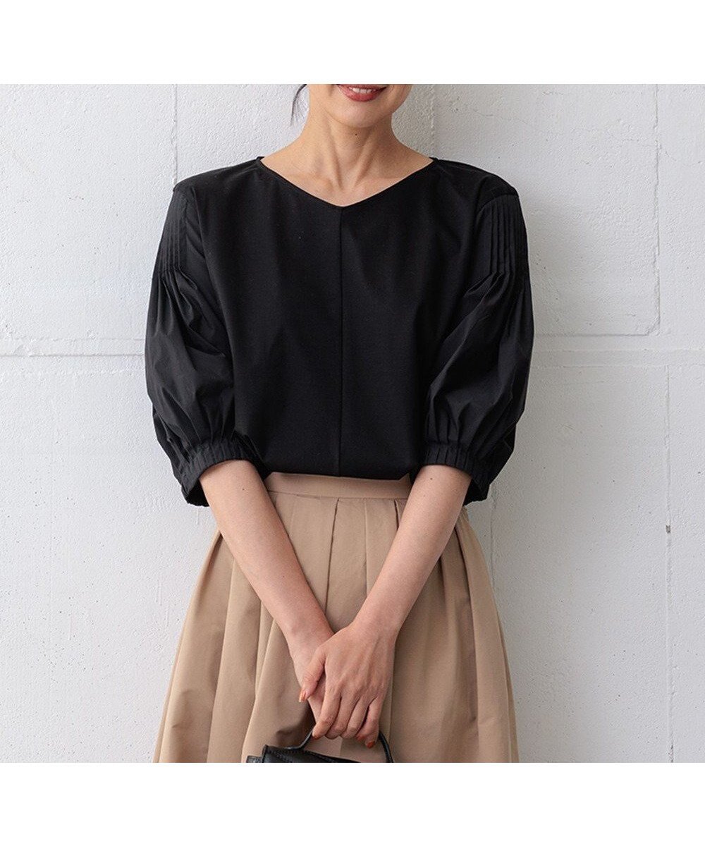 【23区/NIJYUSANKU】の【新色追加/洗える】スムースデザイン パフスリーブ カットソー インテリア・キッズ・メンズ・レディースファッション・服の通販 founy(ファニー) 　ファッション　Fashion　レディースファッション　Fashion for Women　トップス・カットソー　Cut & Sew Tops　シャツ・ブラウス・オフィスカジュアル　Elegant Blouses & Button-Ups　ロングTシャツ・Tシャツ　Longline T-Shirts & Tees　カットソー・ベーシックTシャツ　Cut-and-Sewn Tops / Stretch Tees & Basics　イエロー　Yellow　春　Spring　洗える　Machine Washable　カットソー　Cut and Sewn Top　シルケット　Silket, Silky Cotton　スリーブ　Sleeve, Long Sleeve / Short Sleeve　タフタ　Taffeta, Structured Fabric　定番　Standard, Basic Item　フォルム　Silhouette, Form　ベーシック　Basic, Essential　ボトム　Bottoms, Lower Wear　S/S・春夏　SS, Spring/Summer, Warm Season　夏　Summer　2024年　2024　2024春夏・S/S　Spring/Summer 2024 SS24　ブラック系|ID: prp329100004839953 ipo3291000000036115046