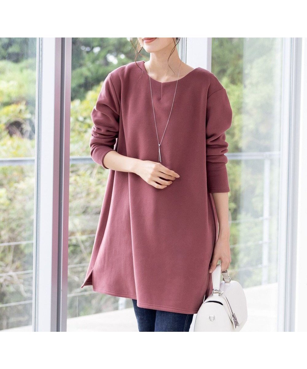 【ティアクラッセ/Tiaclasse】の【洗える】裏起毛チュニック インテリア・キッズ・メンズ・レディースファッション・服の通販 founy(ファニー) 　ファッション　Fashion　レディースファッション　Fashion for Women　トップス・カットソー　Cut & Sew Tops　レディースパーカー・カジュアルフーディー　Casual Hoodies & Sweatshirts　スウェット・クルーネックトップス　Sweatshirts & Crewnecks / Relaxed Fit Sweat Tops　ウォッシャブル　Machine Washable　スウェット / スエット　Sweatshirt, Sweatwear　チュニック　Tunic, Long Top　フレア　Flare, Flared　ボックス　Boxy, Box Shape　ポケット　Pocket, Pocket Detail　冬　Winter / This Winter　洗える　Machine Washable　A/W・秋冬　Autumn/Winter　長袖　Long Sleeve, Full Sleeve　ピンク|ID: prp329100004839962 ipo3291000000036311586