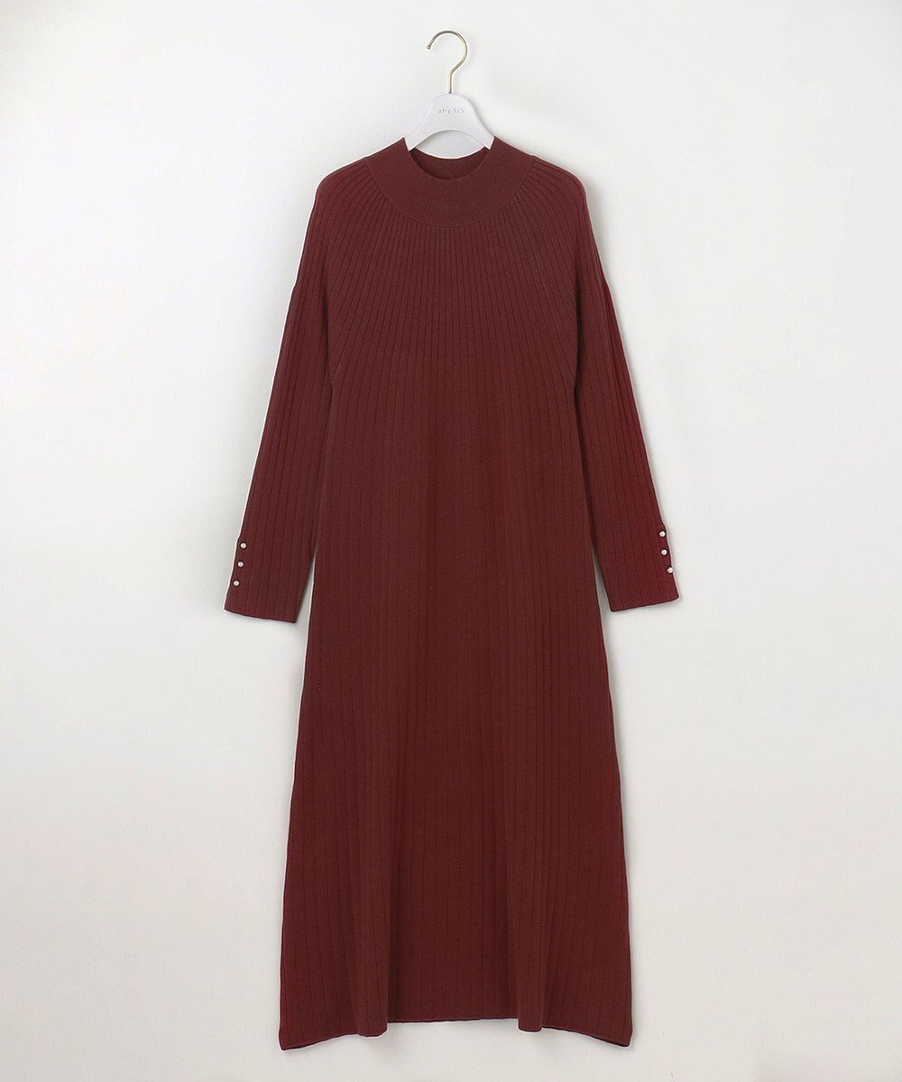 【エニィ スィス/any SiS】の【洗える】求心リブニット ワンピース インテリア・キッズ・メンズ・レディースファッション・服の通販 founy(ファニー) ファッション Fashion レディースファッション Fashion for Women ワンピース Dresses ニットワンピース Knit Dresses アクリル Acrylic Material コーティング Coating, Coated Finish ストレッチ Stretch, Stretchy Fabric パール Pearl, Pearl Accent リブニット Rib Knit, Ribbed Knit リラックス Relax, Relaxed Fit エレガント 上品 Elegant 洗える Machine Washable A/W・秋冬 Autumn/Winter アンティークピンク|ID: prp329100004839986 ipo3291000000035269516