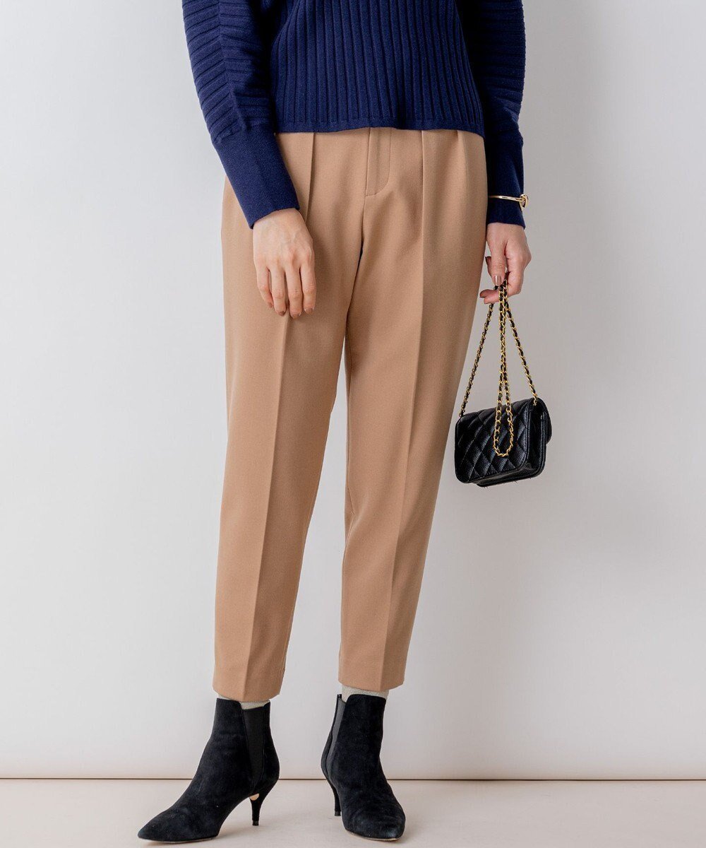 【組曲/KUMIKYOKU】の2WAYウォームストレッチ テーパード パンツ インテリア・キッズ・メンズ・レディースファッション・服の通販 founy(ファニー) 　ファッション　Fashion　レディースファッション　Fashion for Women　パンツ　Pants & Trousers　インナー　Innerwear　ウォーム　Warm Fabric　コンパクト　Compact, Small Size　ストレッチ　Stretch, Stretchy Fabric　センター　Center, Center Line　チェック　Check, Plaid, Tartan　テーパード　Tapered, Tapered Pants　ベーシック　Basic, Essential　A/W・秋冬　Autumn/Winter　エレガント 上品　Elegant　キャメル系|ID: prp329100004840021 ipo3291000000035560551