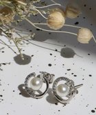 【ティアクラッセ/Tiaclasse】のストーン+パール付きピアス シルバー|ID: prp329100004840063 ipo3291000000035525593