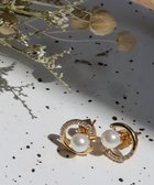 【ティアクラッセ/Tiaclasse】のストーン+パール付きピアス ゴールド|ID: prp329100004840063 ipo3291000000035525594