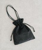 【グリーンパークス/Green Parks】のandmikka.ラメベロアプリーツ巾着バッグ Black|ID: prp329100004840079 ipo3291000000035774491