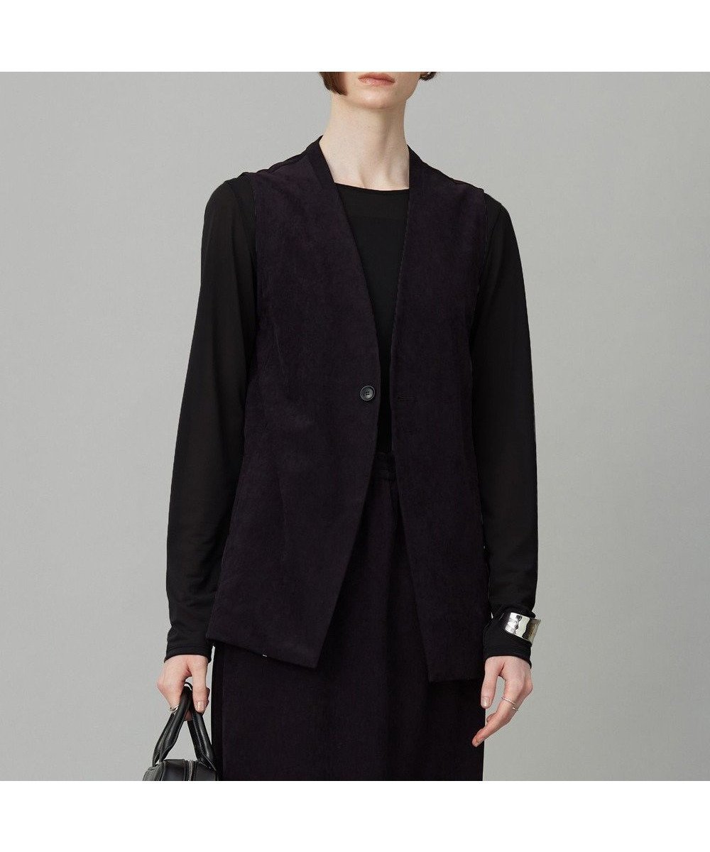 【アイシービー/iCB】の【洗える】ストレッチスエード ジレ インテリア・キッズ・メンズ・レディースファッション・服の通販 founy(ファニー) 　ファッション　Fashion　レディースファッション　Fashion for Women　アウター　Coat / Outerwear Collection　トップス・カットソー　Cut & Sew Tops　ベスト&ジレ / 重ね着スタイル　Vests & Gilets　インナー　Innerwear　洗える　Machine Washable　ストレッチ　Stretch, Stretchy Fabric　ストレート　Straight, Straight Cut　セットアップ　Set-Up, Coordinated Outfit　ベスト　Vest, Waistcoat　ボトム　Bottoms, Lower Wear　ミドル　Middle Length, Mid Height　A/W・秋冬　Autumn/Winter　エレガント 上品　Elegant　2025年　2025　2025-2026秋冬・A/W　Autumn/Winter 2025–26 AW25–26　ブラック系|ID: prp329100004840101 ipo3291000000035814011