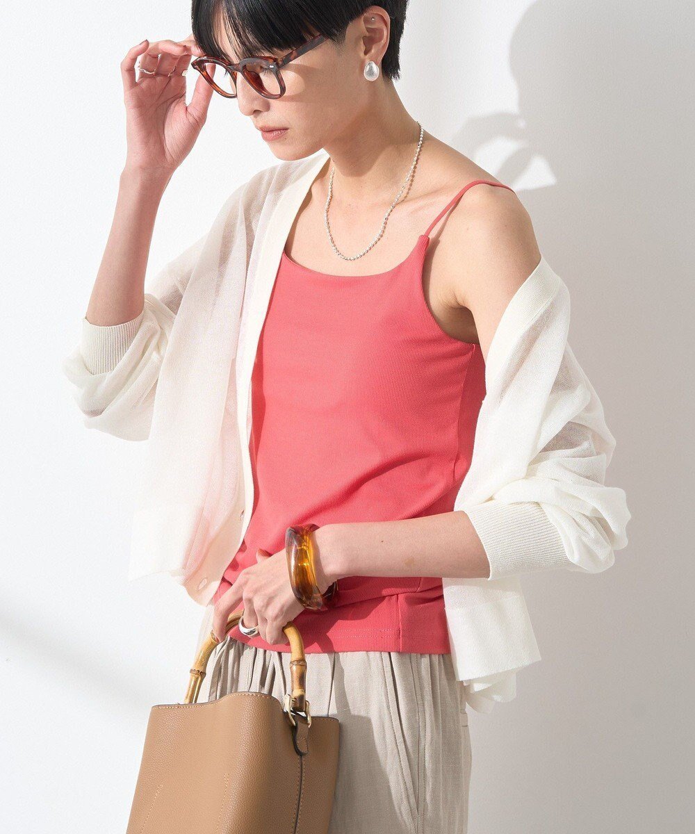 【アメリカンホリック/AMERICAN HOLIC】の【カップ付き】細リブキャミソール インテリア・キッズ・メンズ・レディースファッション・服の通販 founy(ファニー) 　ファッション　Fashion　レディースファッション　Fashion for Women　トップス・カットソー　Cut & Sew Tops　キャミソール&ノースリーブ　Camisoles & Sleeveless Tops　おすすめ　Recommended / Our Picks　インナー　Innerwear　キャミソール　Camisole, Spaghetti Strap Top　コンパクト　Compact, Small Size　スクエア　Square, Square Shape　スマート　Smart, Elegant　フィット　Fit, Slim Fit　ポケット　Pocket, Pocket Detail　夏　Summer　春　Spring　S/S・春夏　SS, Spring/Summer, Warm Season　Orange|ID: prp329100004840109 ipo3291000000035270038